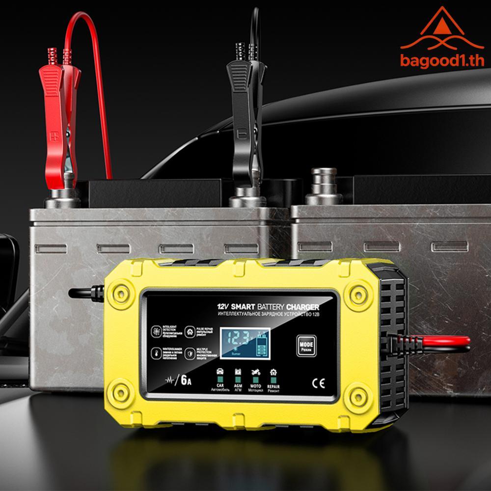 [จัดส่งในพื้นที่] 6A 12V Car Battery Charger Maintenance Car and Motorcycle Battery Charging Unit fo