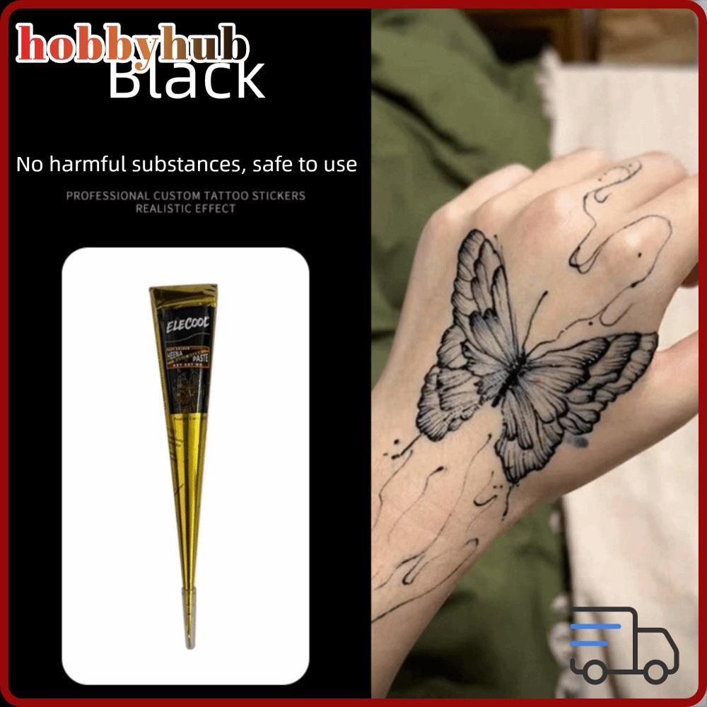 HobbyHub Henna Paste Cone สีน้ำตาล เพื่อการสร้าง Body Art แบบ Temporary และ Semi-Permanent