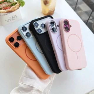 For 17 Pro max เคสซิลิโคน เคสชาร์จได้ เคสสีพื้นชาร์จได้ งานกำมะหยี่ สําหรับไอโฟน 13 14 15 16 11 12 Pro PROMAX 13promax