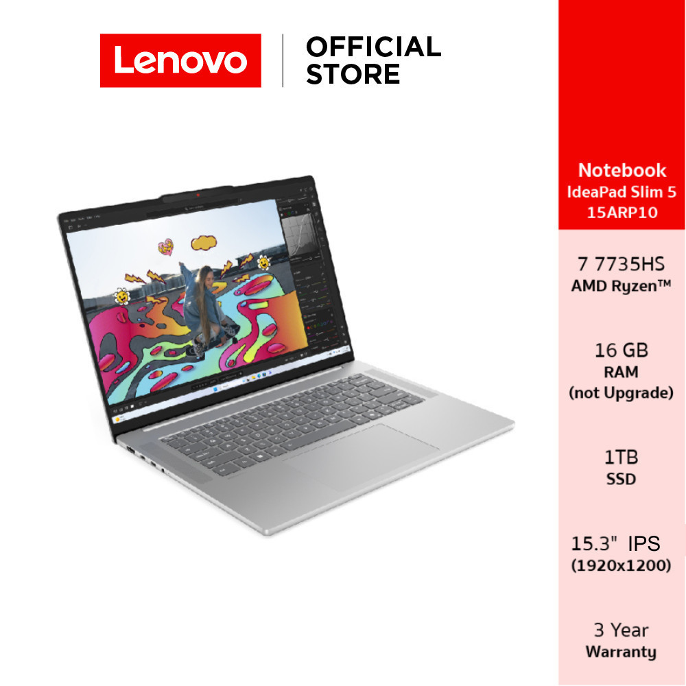 Lenovo IdeaPad Slim 5 15ARP10(83J3000HTA)Notebook Ryzen 7 7735HS 16GB SSD 1TB 15.3 IPS