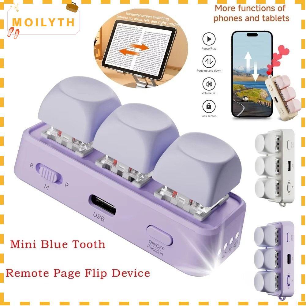 MOILYTH คีย์บอร์ดหน้า Turner, 3 คีย์ Universal EBook หน้า Turner คีย์บอร์ด, แบบพกพา Multi-functional