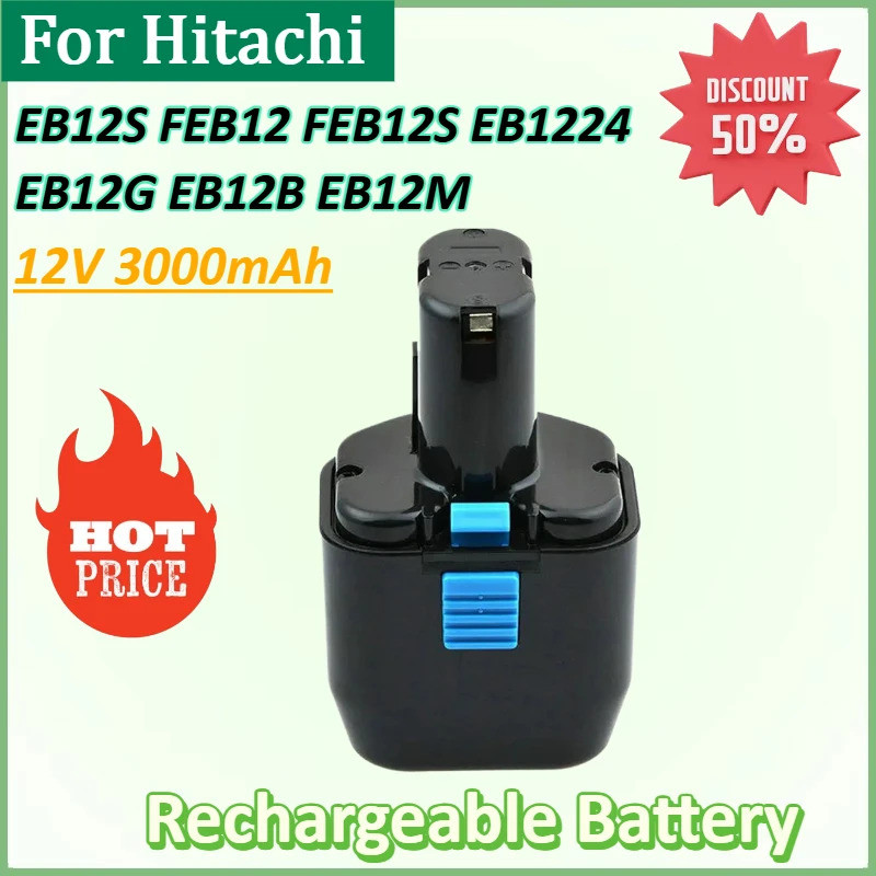 ใหม่ 12V 3000mAh แบตเตอรี่สําหรับ Hitachi EB12S FEB12 FEB12S EB1224 EB12G EB12B EB12M C 5D CD 4D CL 
