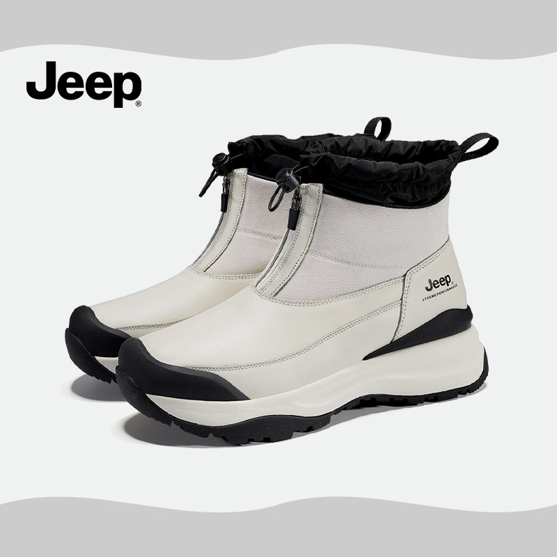 JEEP คู่สไตล์ขนแกะ-ขนแกะกันลมรองเท้าบู๊ตหิมะกลางแจ้งเย็นหลักฐาน Warm Beam ปากทั้งหมด @
