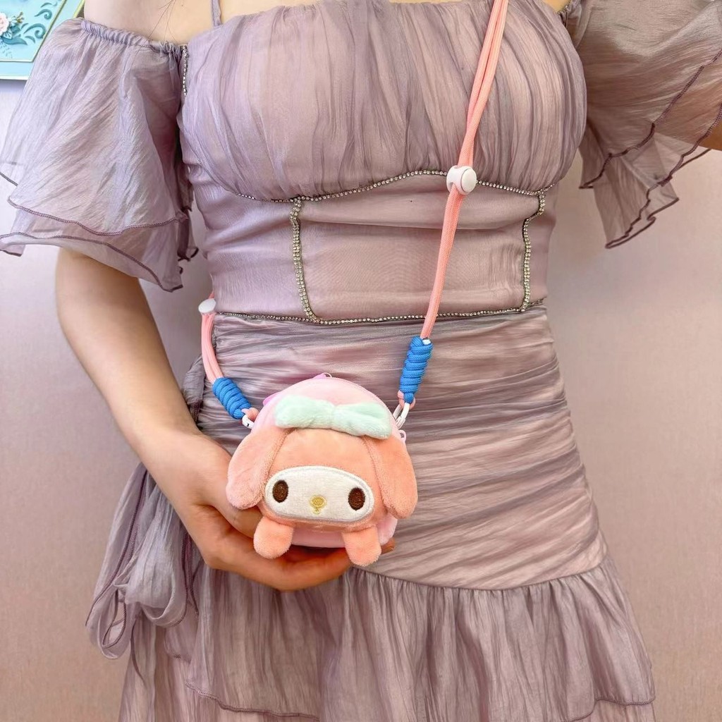 Sanrio ตุ๊กตาคลิบแบ็กETS น่ารักสำหรับโทรศัพท์ มีสายคล้องไหล่ถอดได้ ใช้ได้ทั้งแบบคล้องคอนะจํากับการสะ