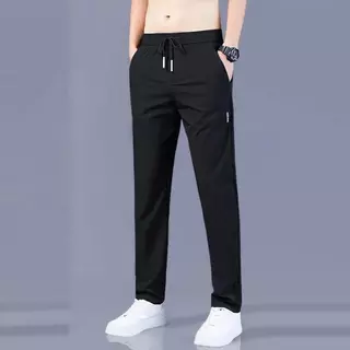ZENOX ซื้อ 1 Khaki 2 Thin Slim Fit Casual กางเกงสําหรับชาย Basic Plain Sweatpants แฟชั่นเกาหลี Simple Straight กางเกง Plus ขนาดสีดํา\Grey\Blue\Khaki\Brown