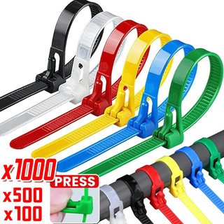 100pcs Pack Releasable Hook Nylon Cable Tie Organizer Reusable 5*200 (mm) Multipurpose Firm Nylon
