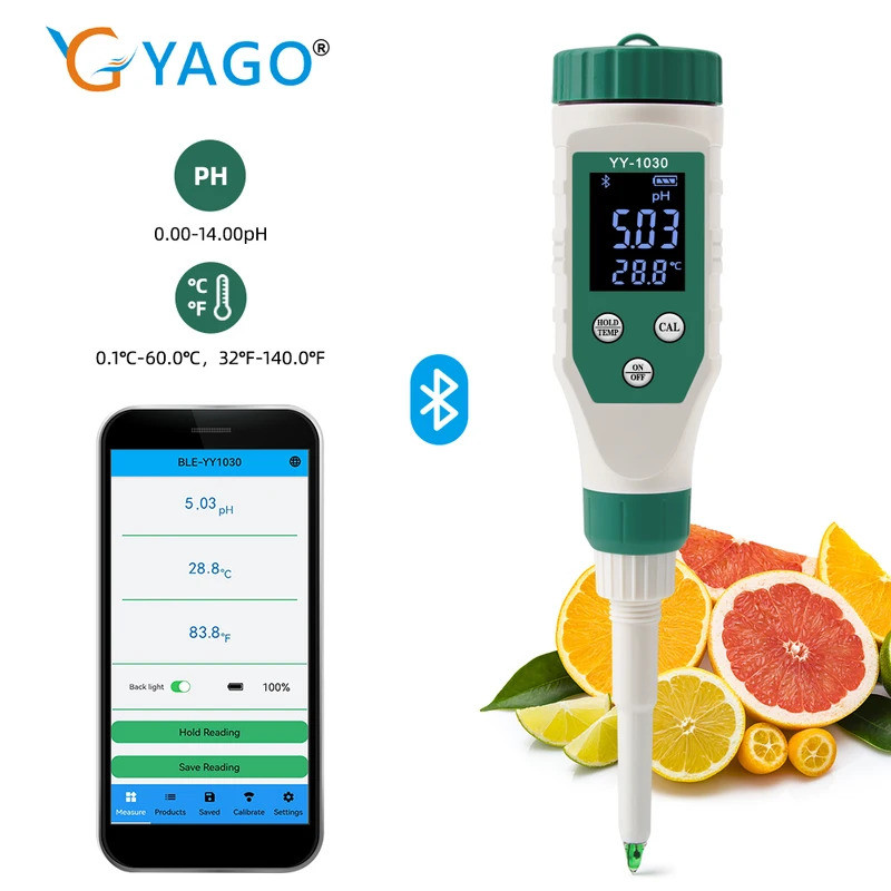 LED สมาร์ทบลูทูธ PH Meter Aquarium SPA สระว่ายน้ํา PH คุณภาพน้ํา Monitor เครื่องทดสอบสําหรับดินอาหาร