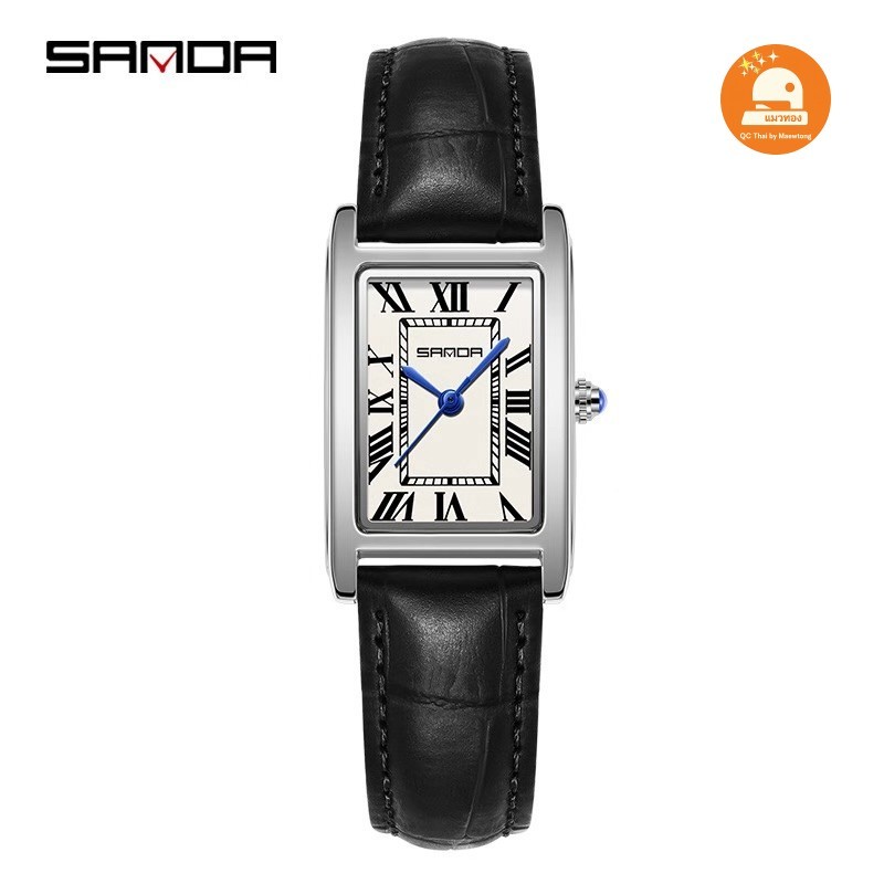(พร้อมส่ง🇹🇭) Sanda Dress Watch นาฬิกาผู้หญิง นาฬิกาผู้ชายคลาสสิกทรงเหลี่ยม หน้าปัดเหลี่ยมขนาด 22 มม.