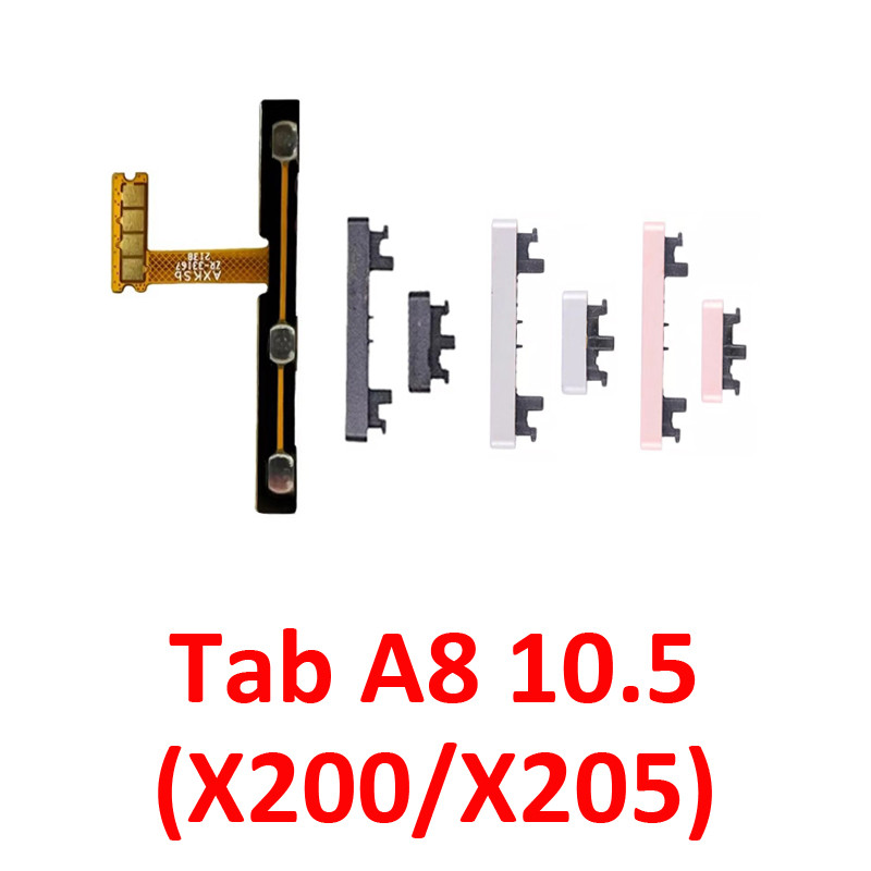สําหรับ Samsung Galaxy Tab A8 10.5 WiFi X200 X205 แท็บเล็ตโทรศัพท์ปุ่มปรับระดับเสียงขึ้นลงปิดภายนอกด้านข้าง Key Flex Cable