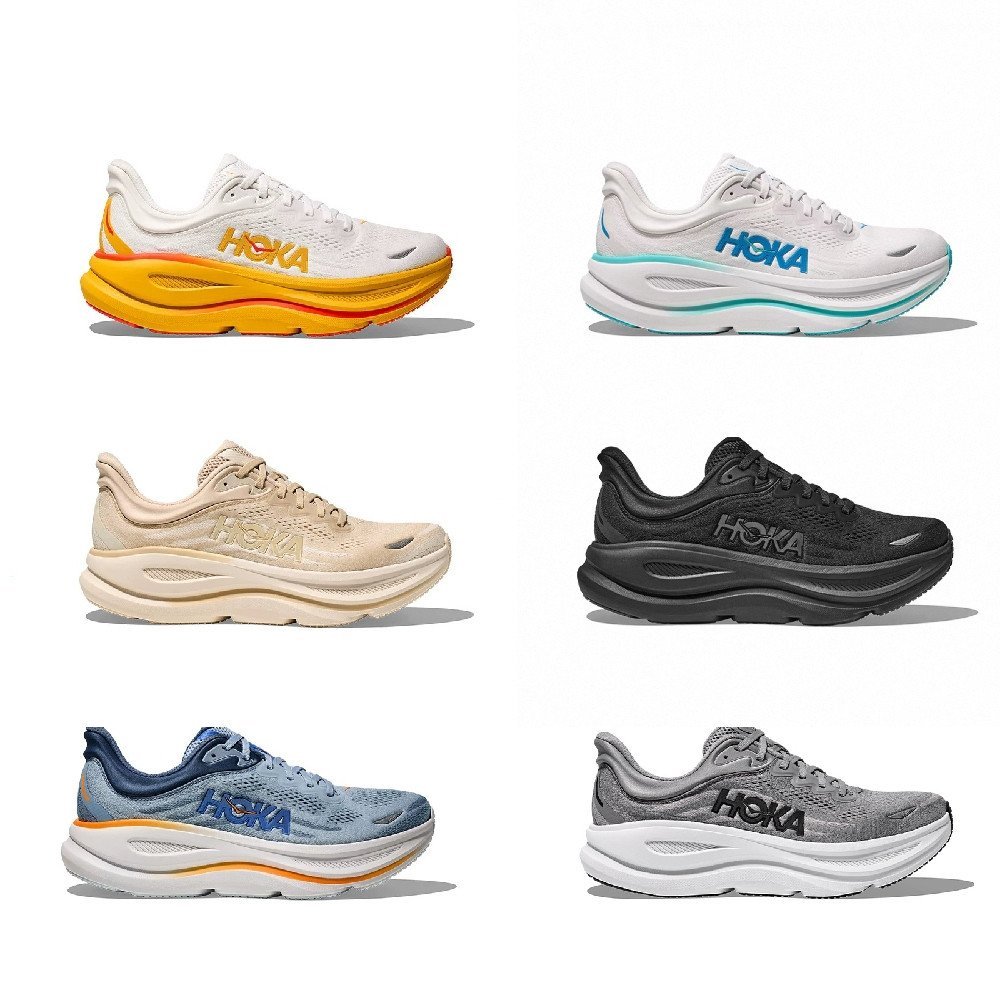 รองเท้าวิ่ง Hoka One One Bondi 9 สีดำ สำหรับผู้ชายและผู้หญิง จัดส่งฟรี