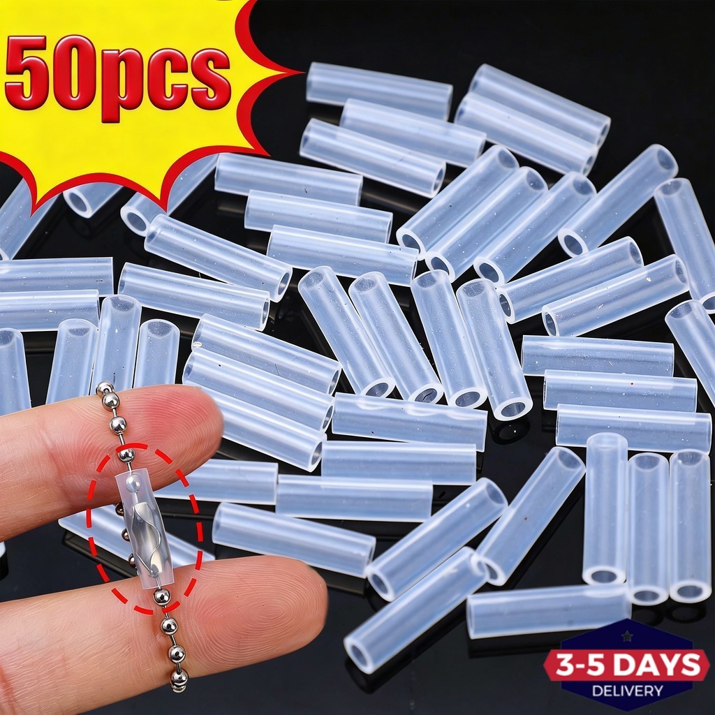 [จัดส่งใน 3-5 วัน] ลูกปัดโซ่สำหรับสร้อย ขนาด 10/30/50 ชิ้น, อุปกรณ์เครื่องประดับ, พลาสติกใส