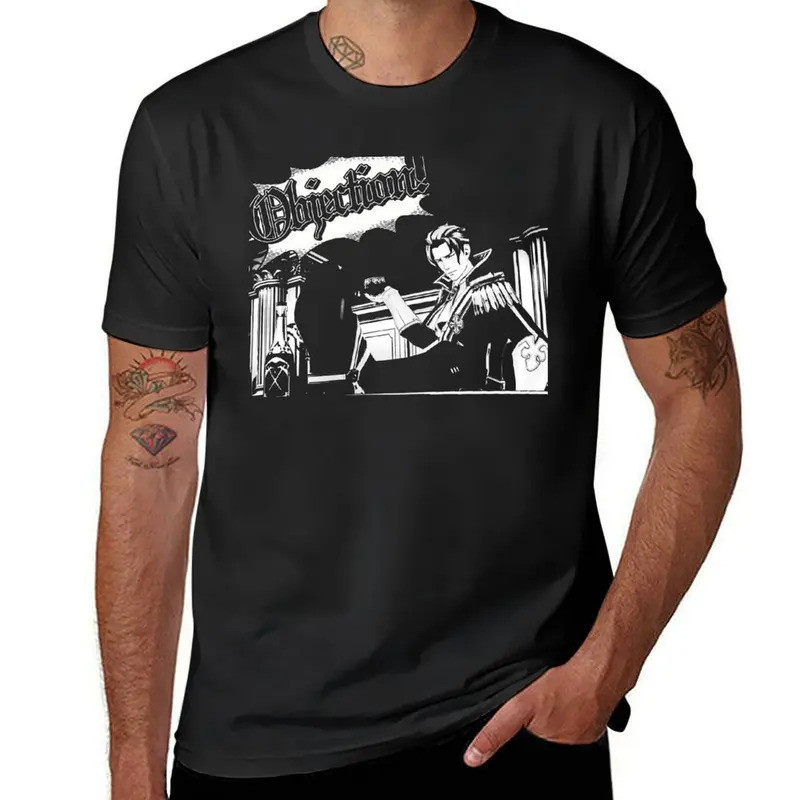 เสื้อยืด The Great Ace Attorney Chronicles Barok van Zieks Objection เสื้อผ้าผู้ชายสำหรับฤดูร้อน