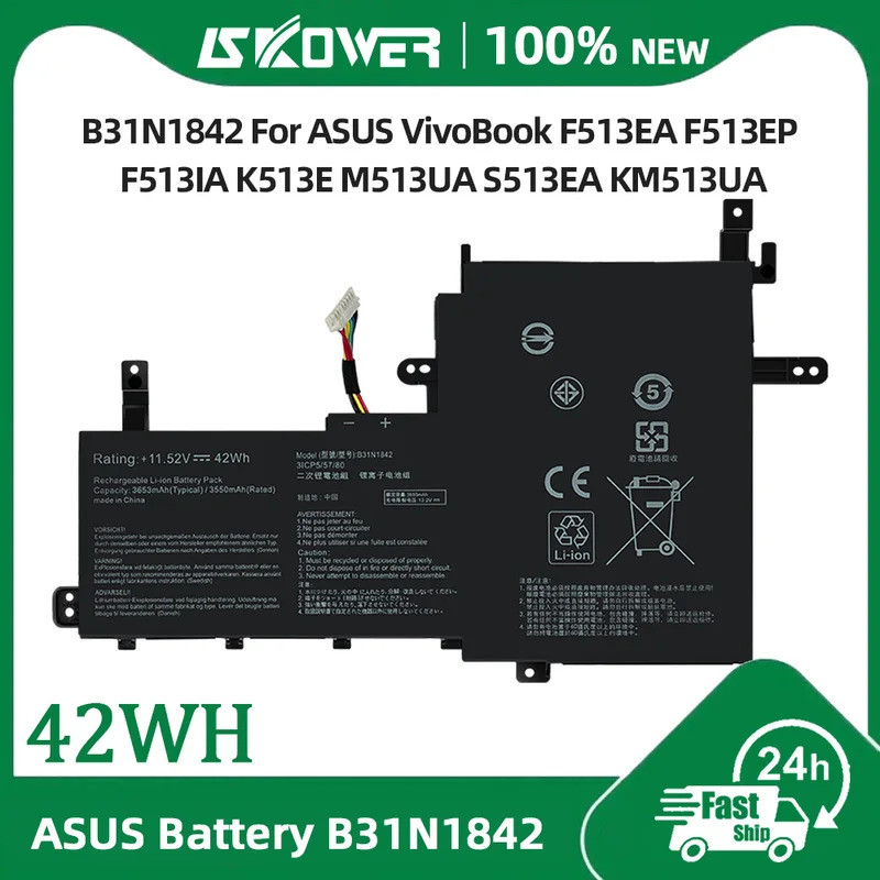 แบตเตอรี่ SKOWER B31N1842 สำหรับ ASUS VivoBook 15 F513EA F513EP F513IA K513E KM513UA M513IA S513EA S
