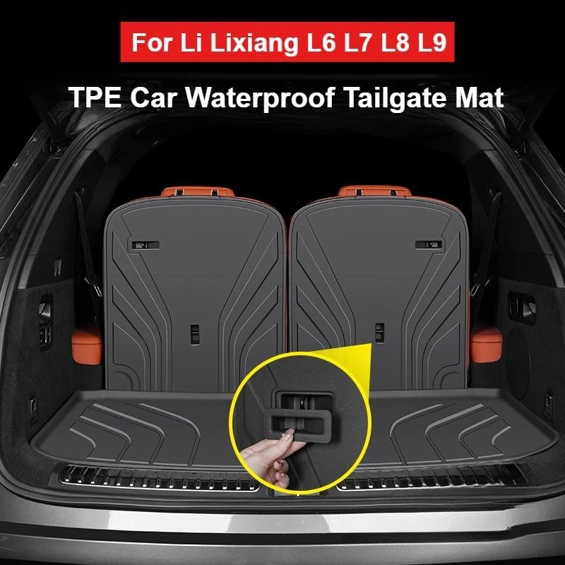 สําหรับ Li Lixiang L6 L7 L8 L9 รถด้านหลัง Trunk Liner Cargo Boot TPE Trunk Mat ถาดชั้นที่นั่งด้านหลั
