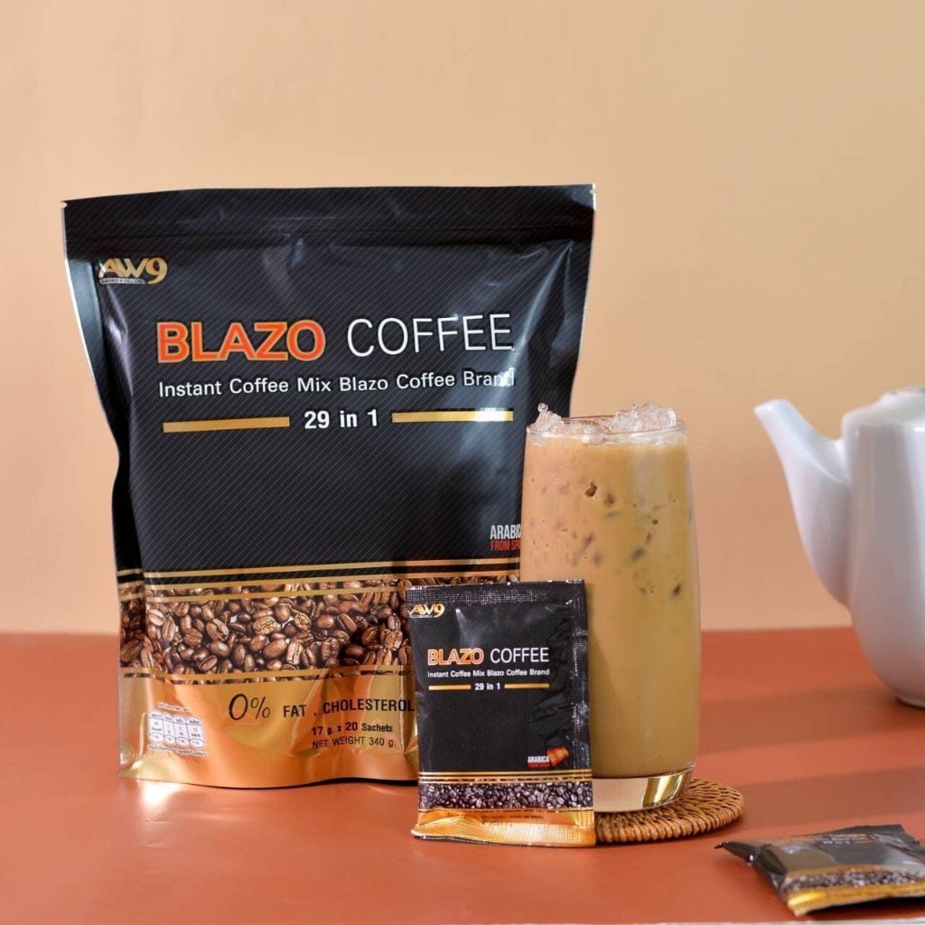 (5 ห่อ) Blazo Coffee 29in1 ดั้งเดิม กาแฟเบลโซ่ กาแฟเพื่อสุขภาพ ผลิตจากเมล็ดกาแฟอะราบีก้าผสมสมุนไพร (20ซอง/1ห่อ