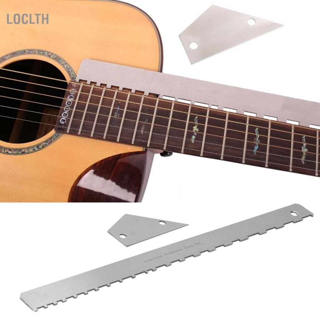 Loclth ไม้บรรทัดคอกีตาร์สแตนเลส Fret String Leveling Gauge สำหรับการบำรุงรักษา