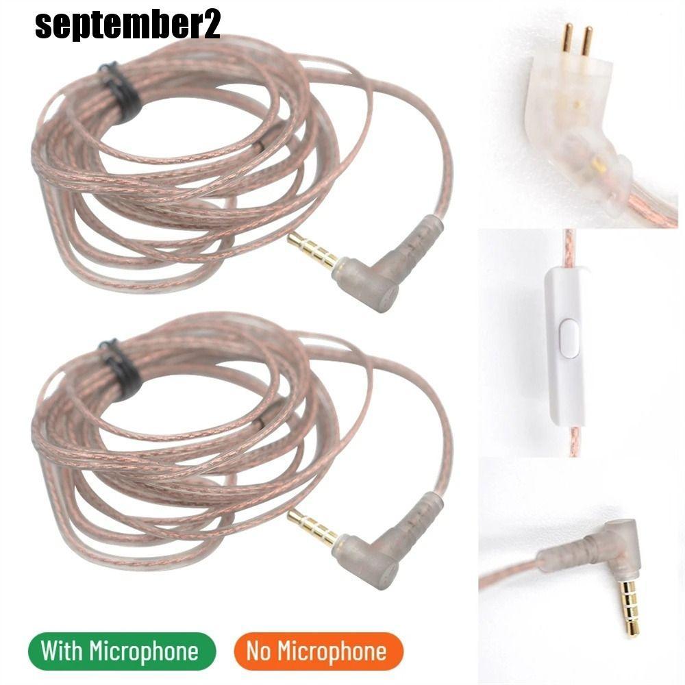 SEPTEMBER KZ หูฟังเงินสําหรับ KZ ZEX 2Pin สาย Twisted สายอัพเกรดออกซิเจนฟรีทองแดงในสายหู