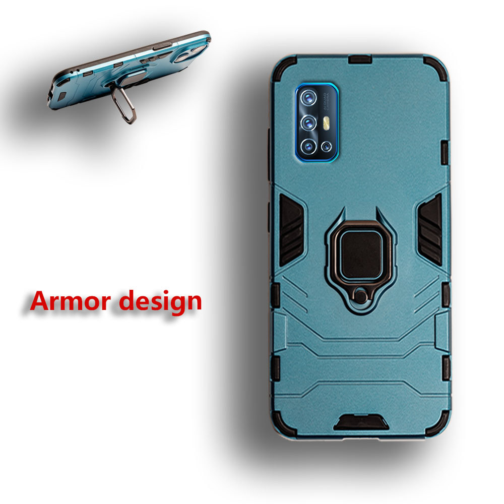 เกราะทหารสําหรับ Vivo V17 1919 V19 Neo Kickstand ป้องกันเคสโทรศัพท์แหวนแม่เหล็ก Heavy Duty กันกระแทกผิว
