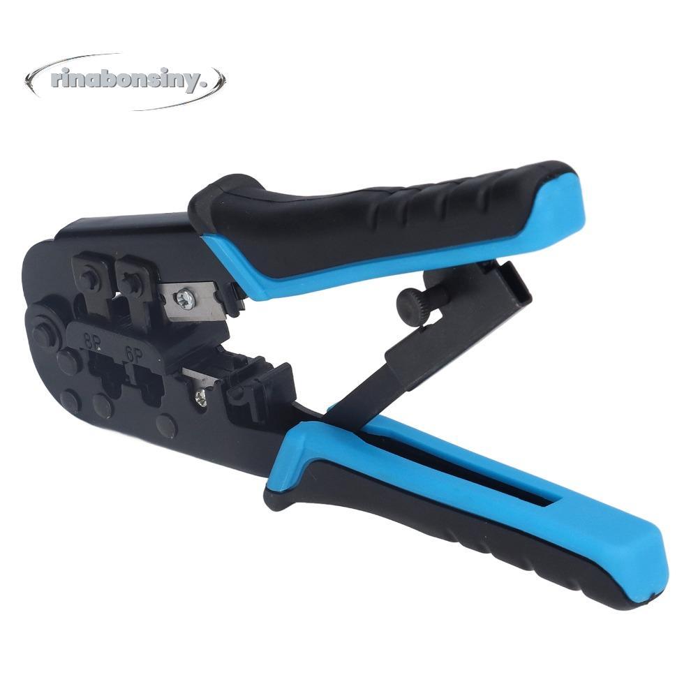 RINABONSINY เครื่องมือจีบแบบแยกส่วน, All-in-One 6 in 1 RJ45 Crimp TOOL, เครื่องตัดลวดและ Stripper Ca