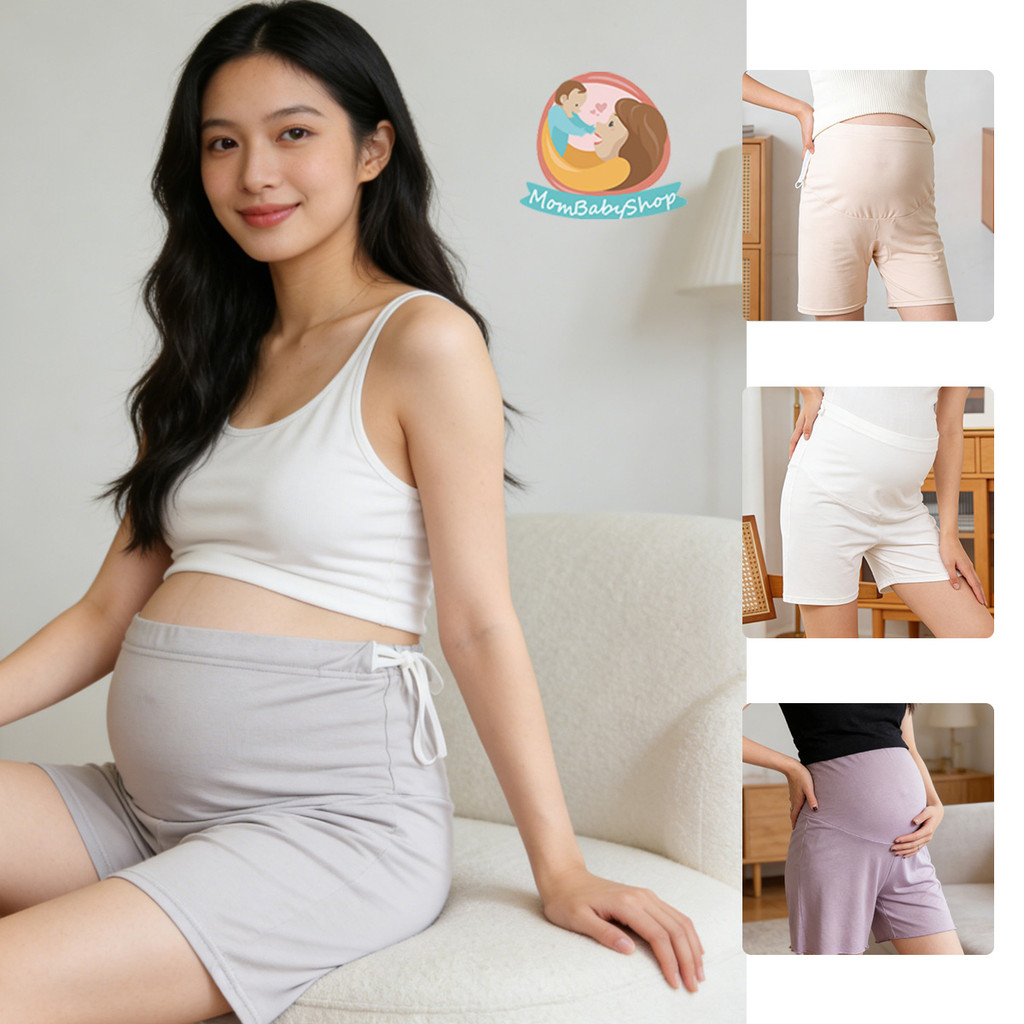 กางเกงขาสั้นคนท้องไซส์ใหญ่ กันโป๊ ผ้านุ่ม ใส่สบาย