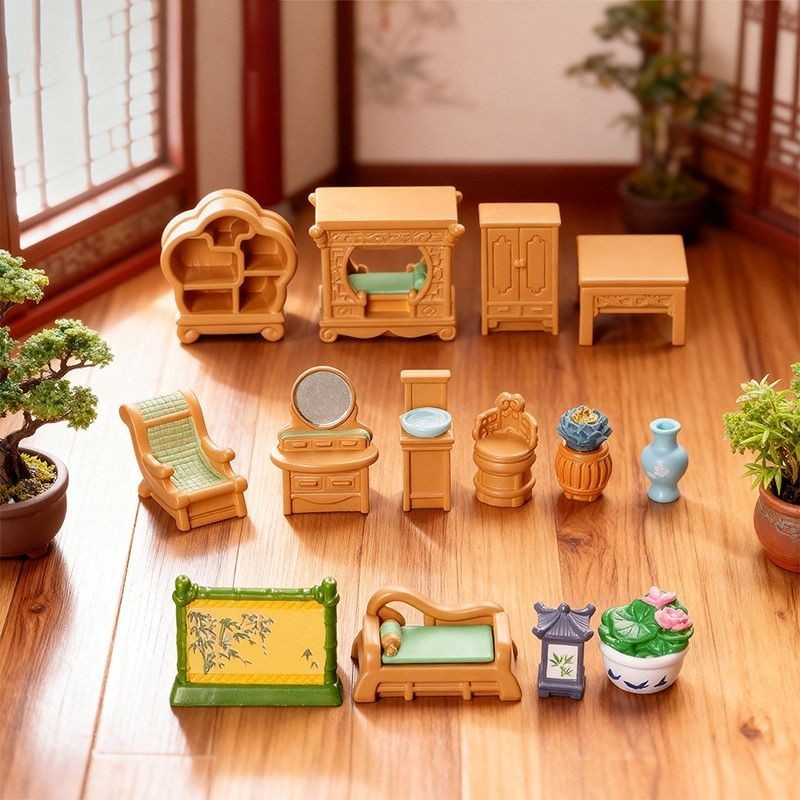 Nostalgic old-fashioned miniature living furniture 老式微生活家用具子摆件 衣柜家用装饰件 衣柜家居装饰品桌椅312ZB