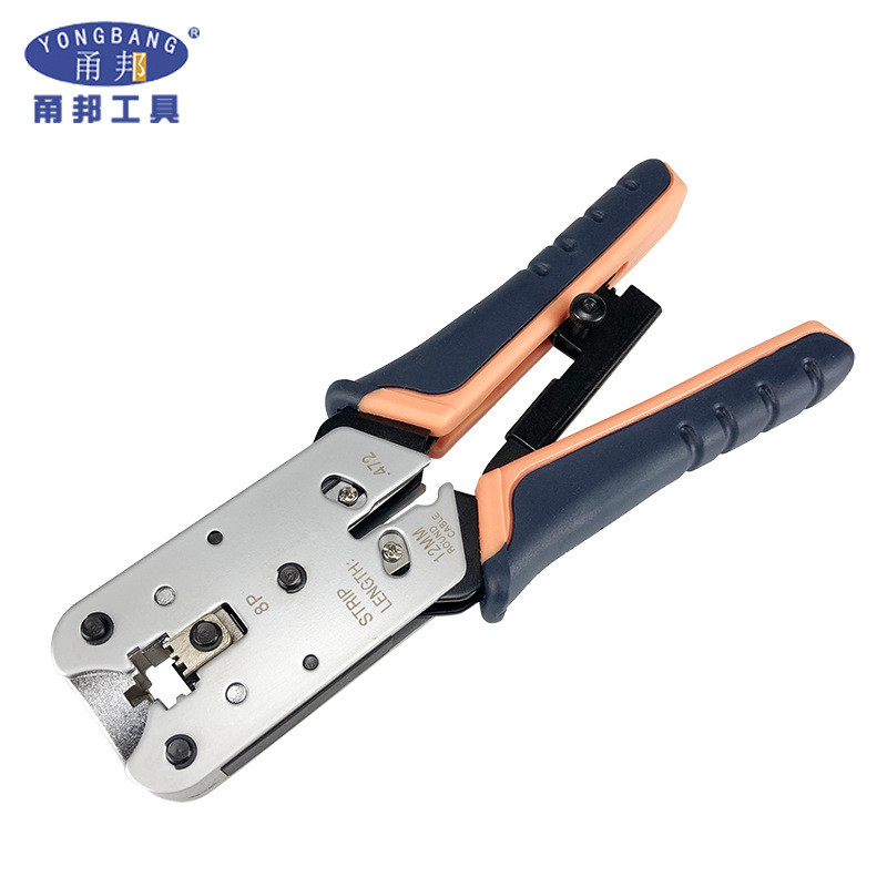 8P Crystal-head ratchet tool for effortless wire cutting, stripping, and crimping RJ45Zinc alloy sin
