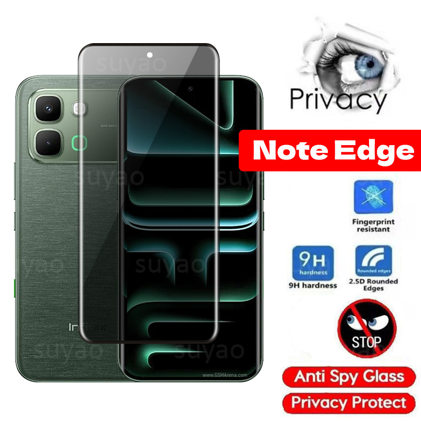 สําหรับ infinix Note Edge 5G 2026 Anti peeping โค้งส่วนตัวกระจกนิรภัยหน้าจอป้องกัน NoteEdge 9H Hardnes Peek Scratch Full Anti-Spy Cover