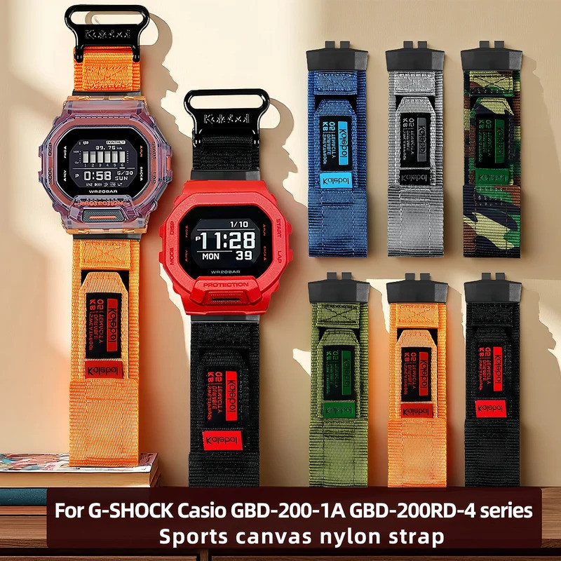 GBD 200 สายนาฬิกาไนลอนสําหรับ G-SHOCK Casio GBD-200-1A GBD-200RD-4 series กีฬาผ้าใบนาฬิกาผู้ชายอุปกร