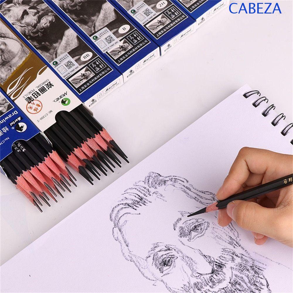 CABEZA 12 ชิ้นดินสอดินสอสีดํา 12B 14B 7B 8B 10B โรงเรียนอุปกรณ์ 12 ชิ้น/กล่อง Hard Charcoal 2B ดินสอ