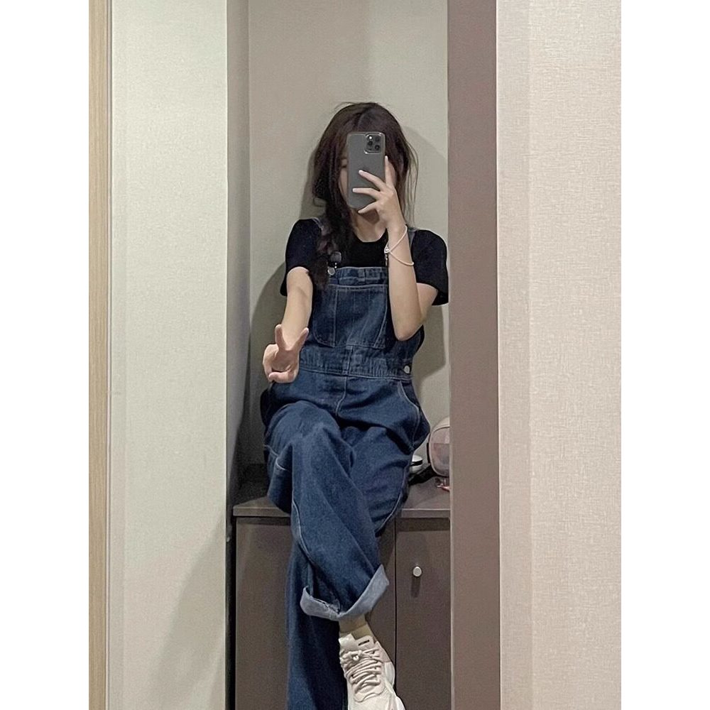 เสื้อยีนส์ กางเกงยีนส์ Milk fu Spring Autumn Lazy Style Fat mm Denim Overalls