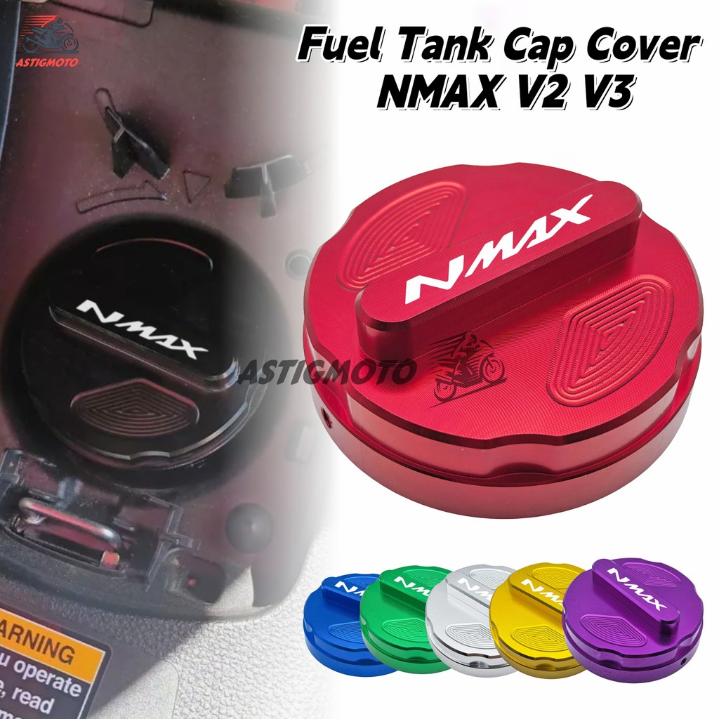 สําหรับ YAMAHA NMAX V2 V3 CNC อลูมิเนียมฝาครอบถังน้ํามันเชื้อเพลิงรถจักรยานยนต์แก๊สหมวก, ป้องกันรอยขีดข่วนป้องกันการใช้ฟิลเลอร์หมวก