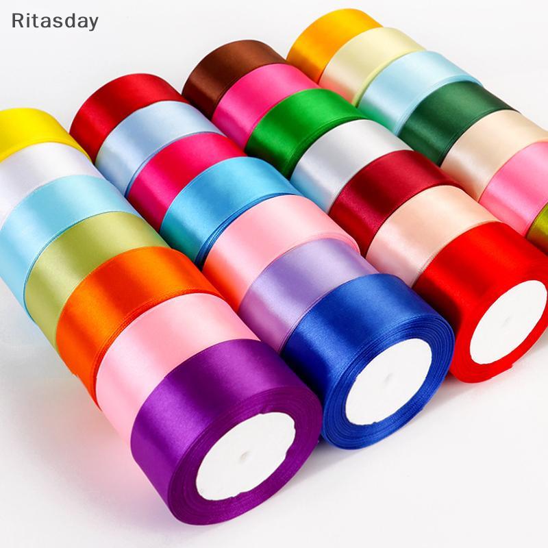 Ritasday 4 ซม.25 หลาซาตินริบบิ้นม้วนของขวัญทําด้วยมือ Paaging ริบบิ้นดอกไม้ทํา Paaging Bow Craft เย็บ Party ตกแต่ง DIY ใหม่ ราคา ถูกที่สุด ดีลบีเคเค แกลเลอรีภาพที่ 4