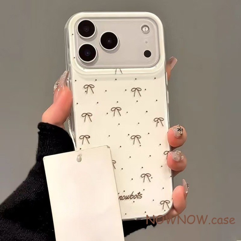 สําหรับ IPhone 17 16 15 14 PLUS 13 12 11 PRO MAX ขั้นสูง Bow Wave Point เคสโทรศัพท์สีขาวปกอ่อน