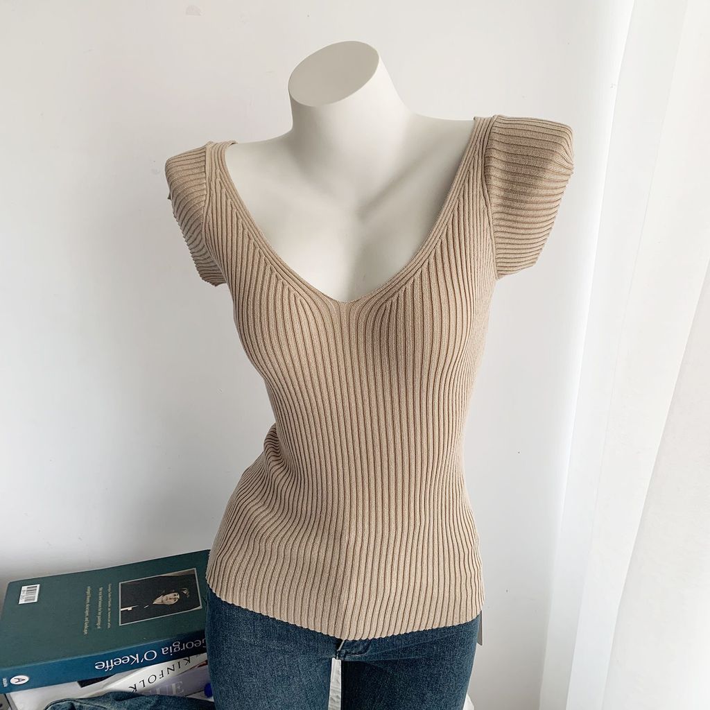 T Classy เสื้อยืดแฟชั่นเสื้อกันหนาวลึกฤดูร้อนบางแขนสั้นรุ่นคอปก T Body Slim-Fit แขนสวมใส่ด้านนอกสไตล