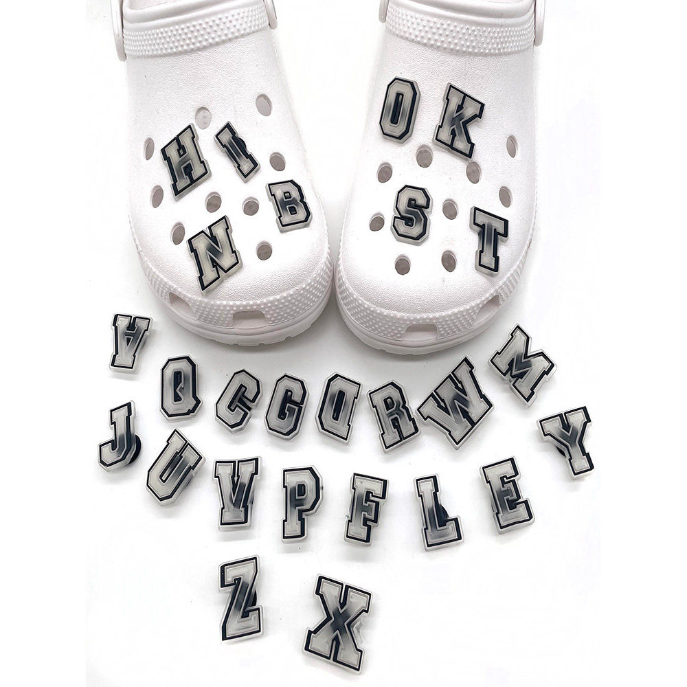 jibbitz croc jibz รองเท้านุ่มมีตัวอักษรเรืองแสง 26 ตัว