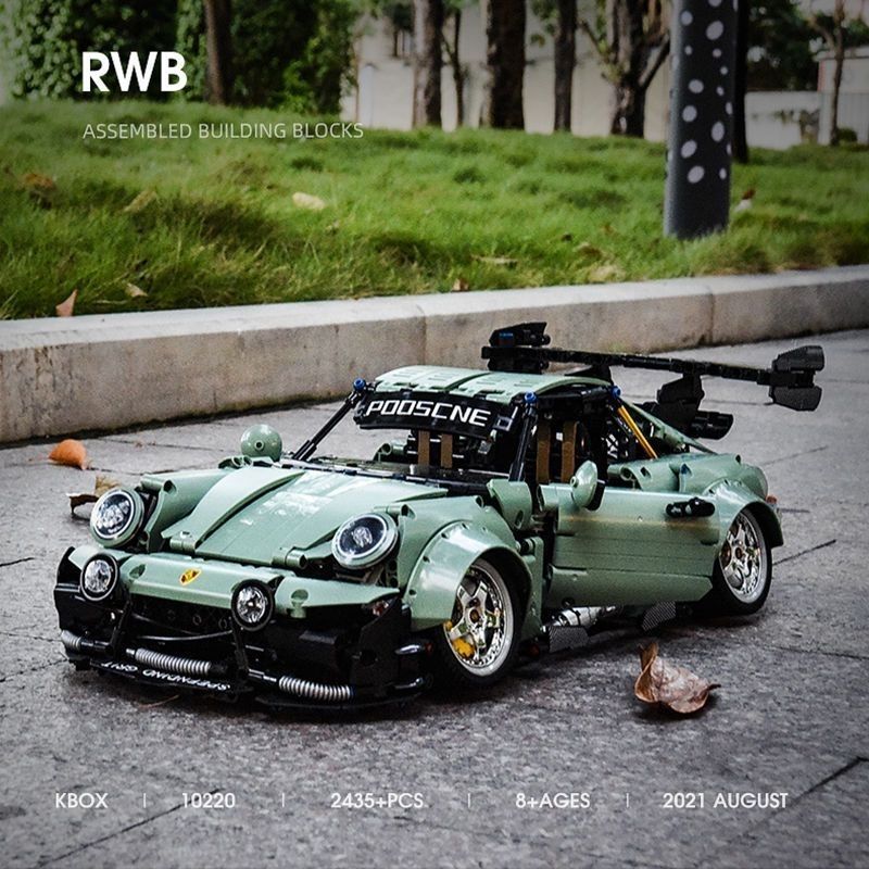 ใช้งานร่วมกับ Lego Porsche 911RWB Wide Body Low Lying 964MOC ดัดแปลงประกอบอาคารบล็อกของเล่นรถชาย W