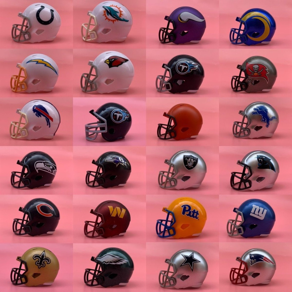 Ready Stock Genuine Bulk American Rugby Merchandise RIDDELL Collection NFL Team Small Helmet Ornamen
