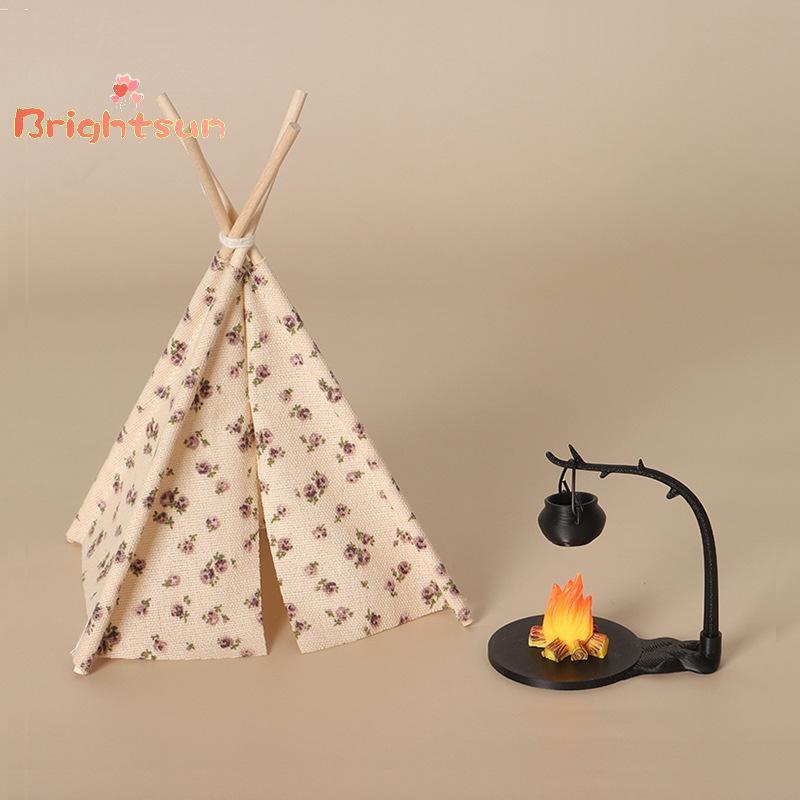 [BT-t] 1:12 Scale Camping เต็นท์รุ่นตกแต่งจําลองเต็นท์กลางแจ้งเครื่องประดับ Miniature ฉากอุปกรณ์เสริมตุ๊กตาเต็นท์ขนาดเล็กของเล่นใหม่