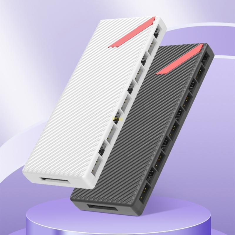 Btsg 1 ถึง 10 ARGB PWM พัดลม Splitter PWM ARGB Splitter คอมพิวเตอร์ ARGB Controller