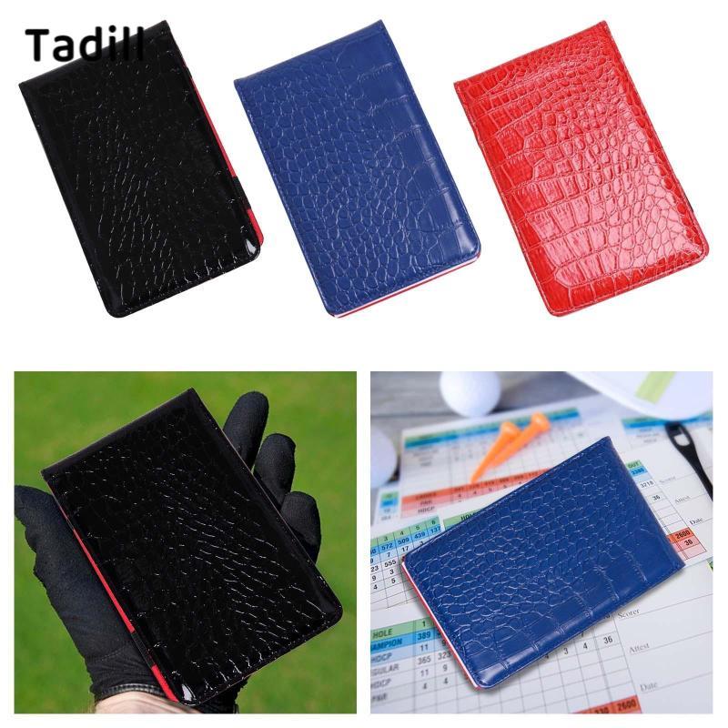 Tadill Golf Scorecard Holder Reusable PU หนัง Yardage Book กระเป๋ากลางแจ้งอุปกรณ์กอล์ฟสําหรับ Park Golf Supplies