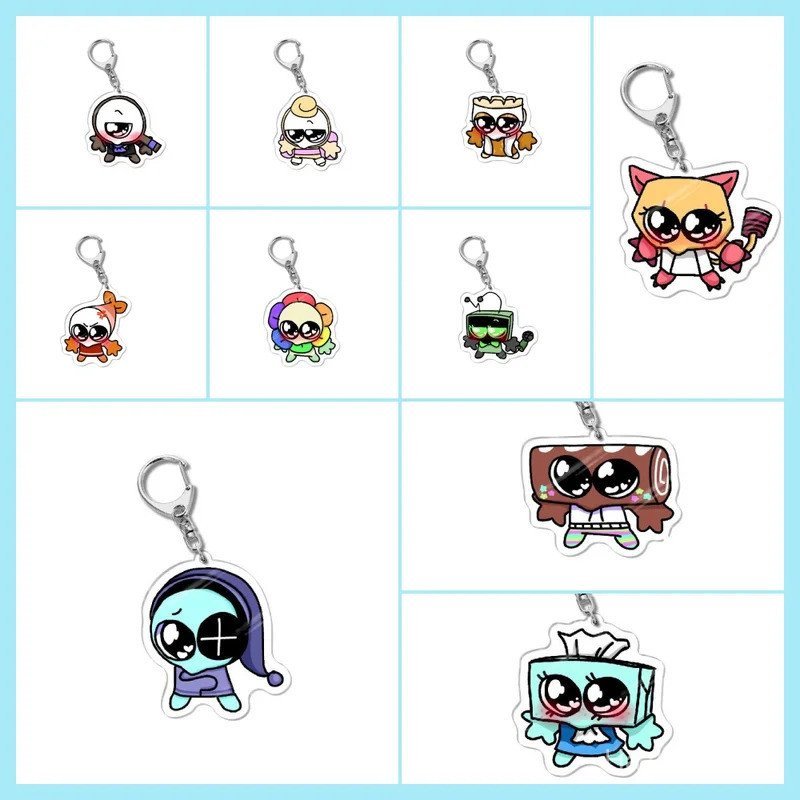 อะนิเมะDandys World 6ซม.พวงกุญแจอะคริลิค-Dandy/Razzle/Dazzle,น่ารัก & Spooky Design,เหมาะสําหรับทุกว