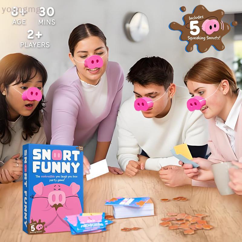 [YG] The Oinkcreatible You Laugh You Los Party Game Family Games สําหรับเด็ก Snort Funny 150 Challen