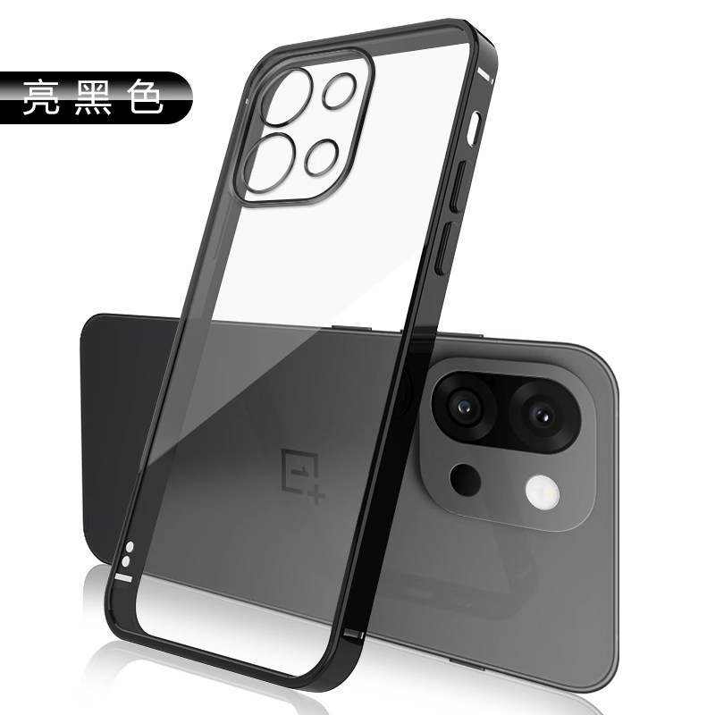 BOORCA เหมาะสําหรับ OnePlus 13T เคสโทรศัพท์ 15 ขอบตรงโปร่งใส 1+13t Electroplating Ultra-Thin Soft Ca