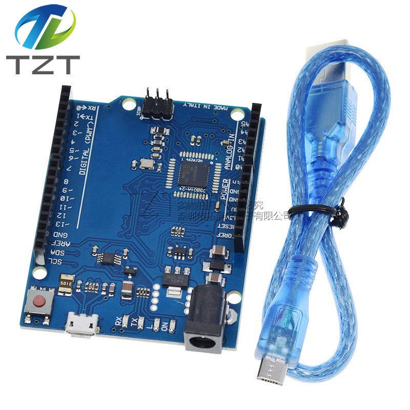 กระดานพัฒนา Leonardo R3 ATMEGA32U4 เวอร์ชันอย่างเป็นทางการพร้อมสายเคเบิลข้อมูล