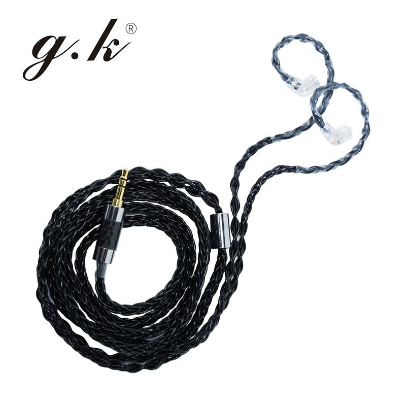 GK L200 8 CoreหูฟังชุบเงินHIFIอัพเกรดสาย/2Pin qdcสําหรับGK kuten Castor Pro EDX PRO MT1