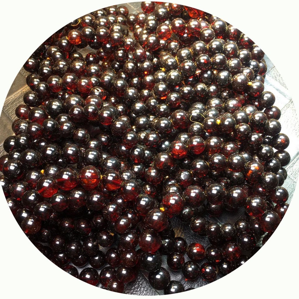 ประณีตสีเหลืองอําพันขี้ผึ้งเลือดธรรมชาติสีเหลืองอําพันสร้อยข้อมือลูกปัดกลมพื้นผิวสะอาด Live Broast ส