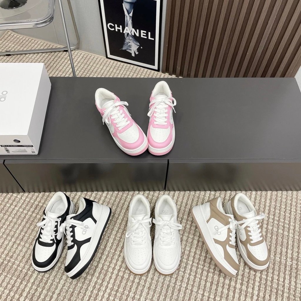 รองเท้าลำลองเพิ่มความสูง หนา สีขาวและดำ สำหรับผู้หญิง จาก Alo Fight Niche Jisoo