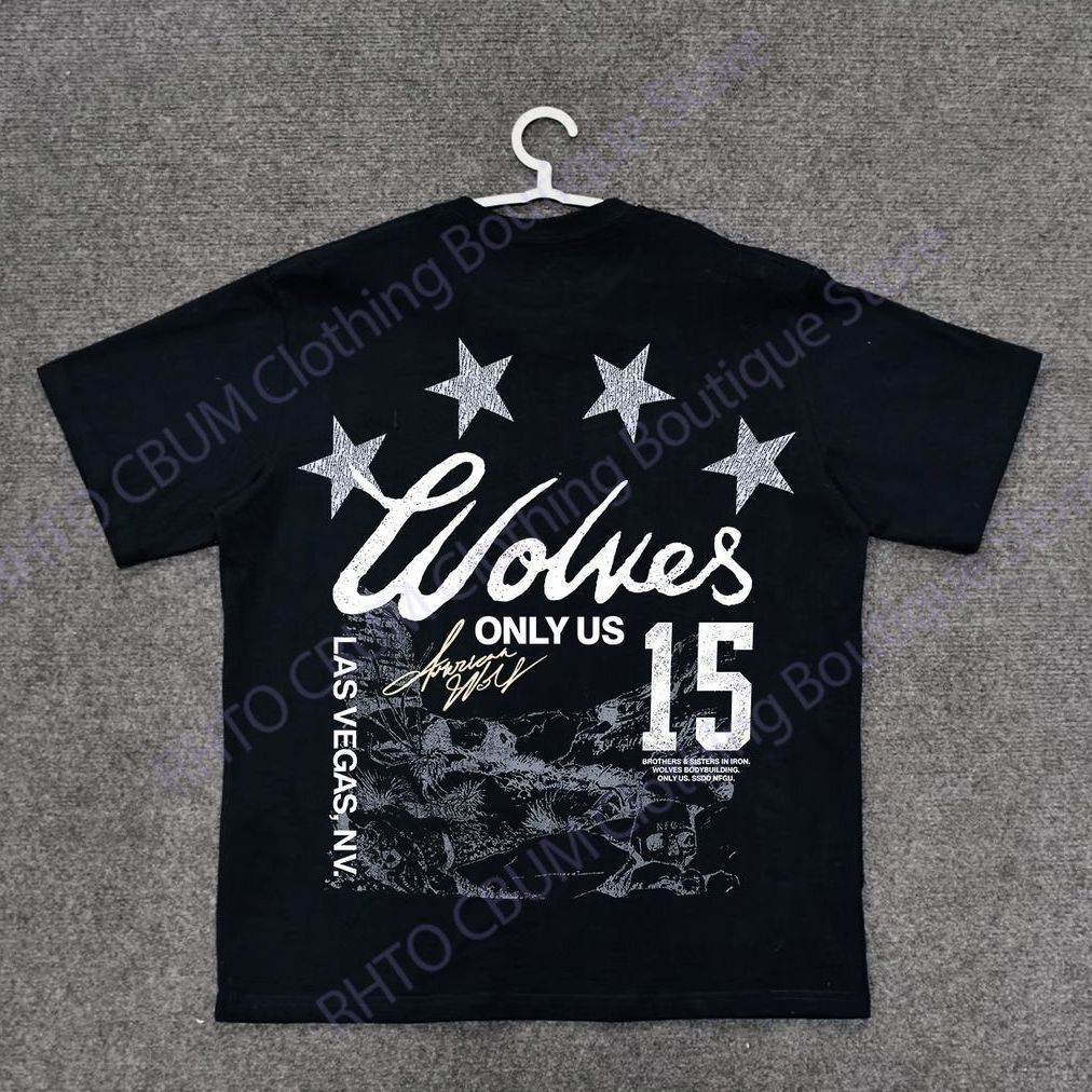 < Darcsport New Style > Wolf Head Street Wear Loose Niche Street Wear Round Neck Print Trend Loose T