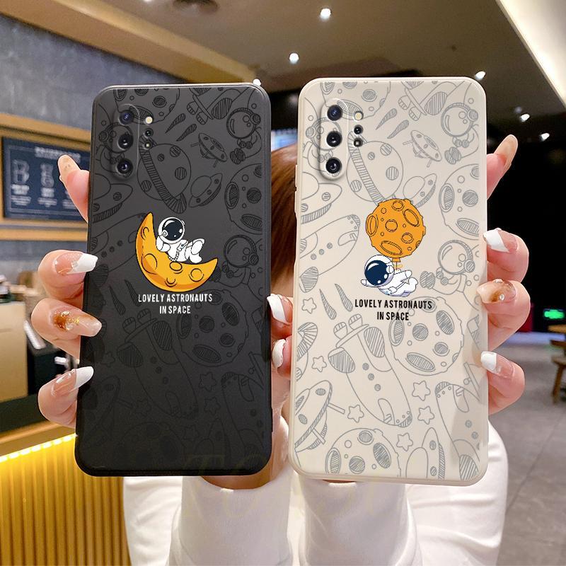 เคส samsung Galaxy Note 10+ / Note10 Plus เคสโทรศัพท์ภาพประกอบนักบินอวกาศแบบนิ่มซิลิโคน TKR