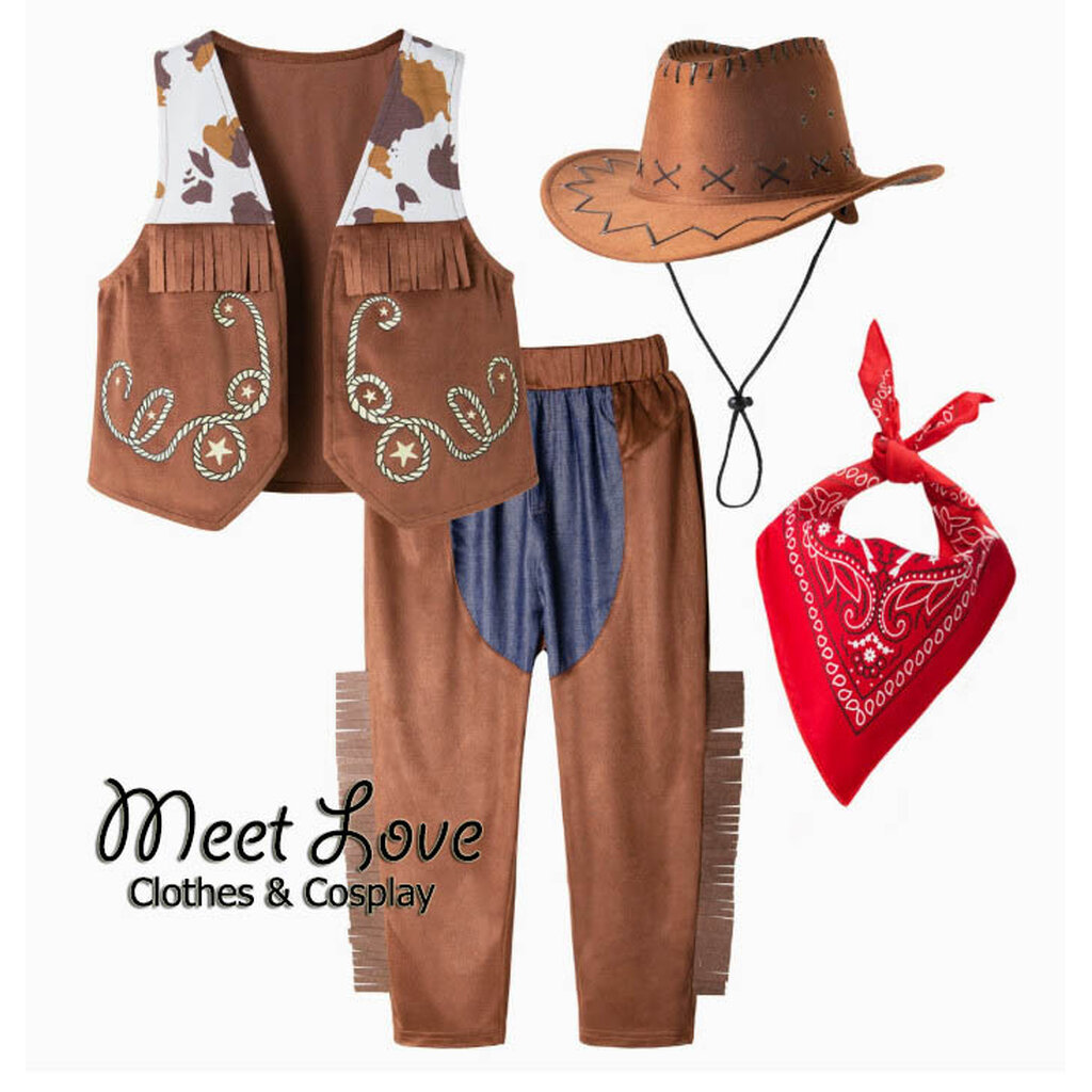ชุดคาวบอยเด็ก Cowboy เด็กลายเชือก ชุดแฟนซีเด็ก Cosplay ชุดคอสเพลย์เด็ก พร้อมส่ง